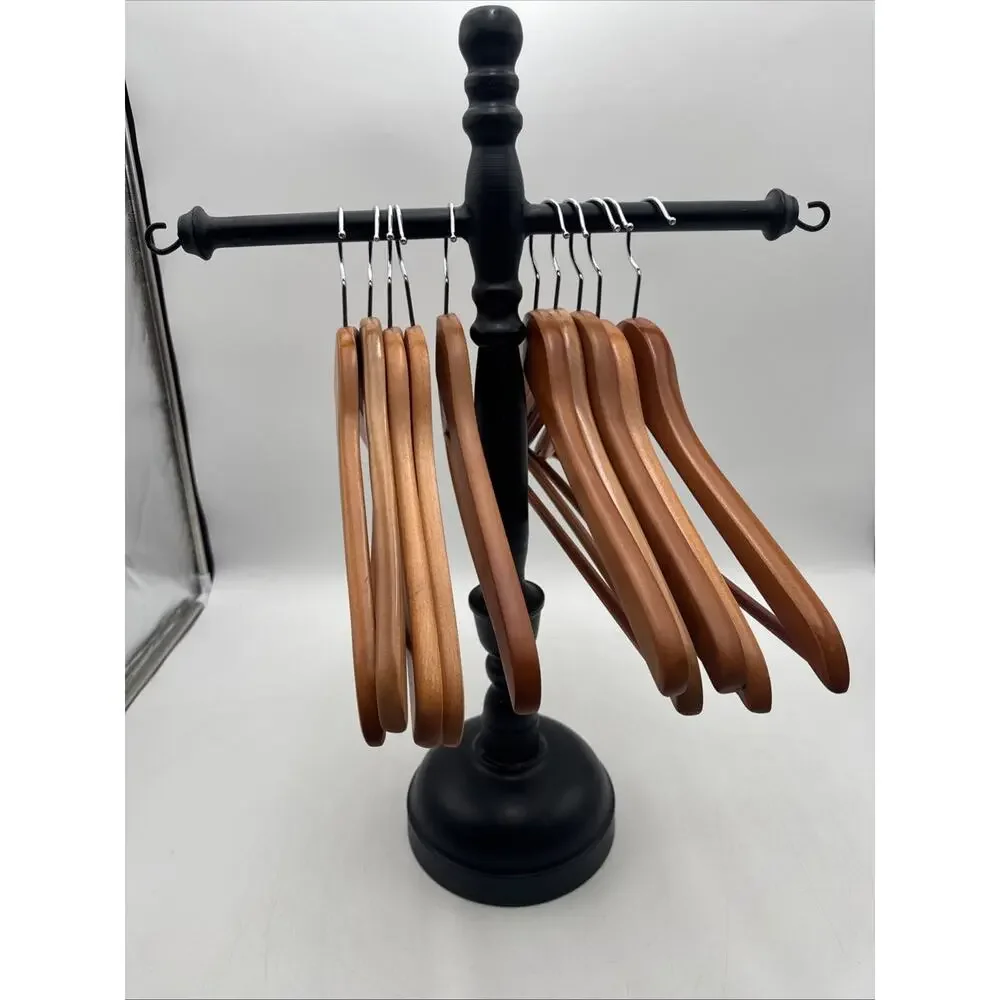 Lot Of 10 Beautiful Wood Hangers For Pants And Or Suits